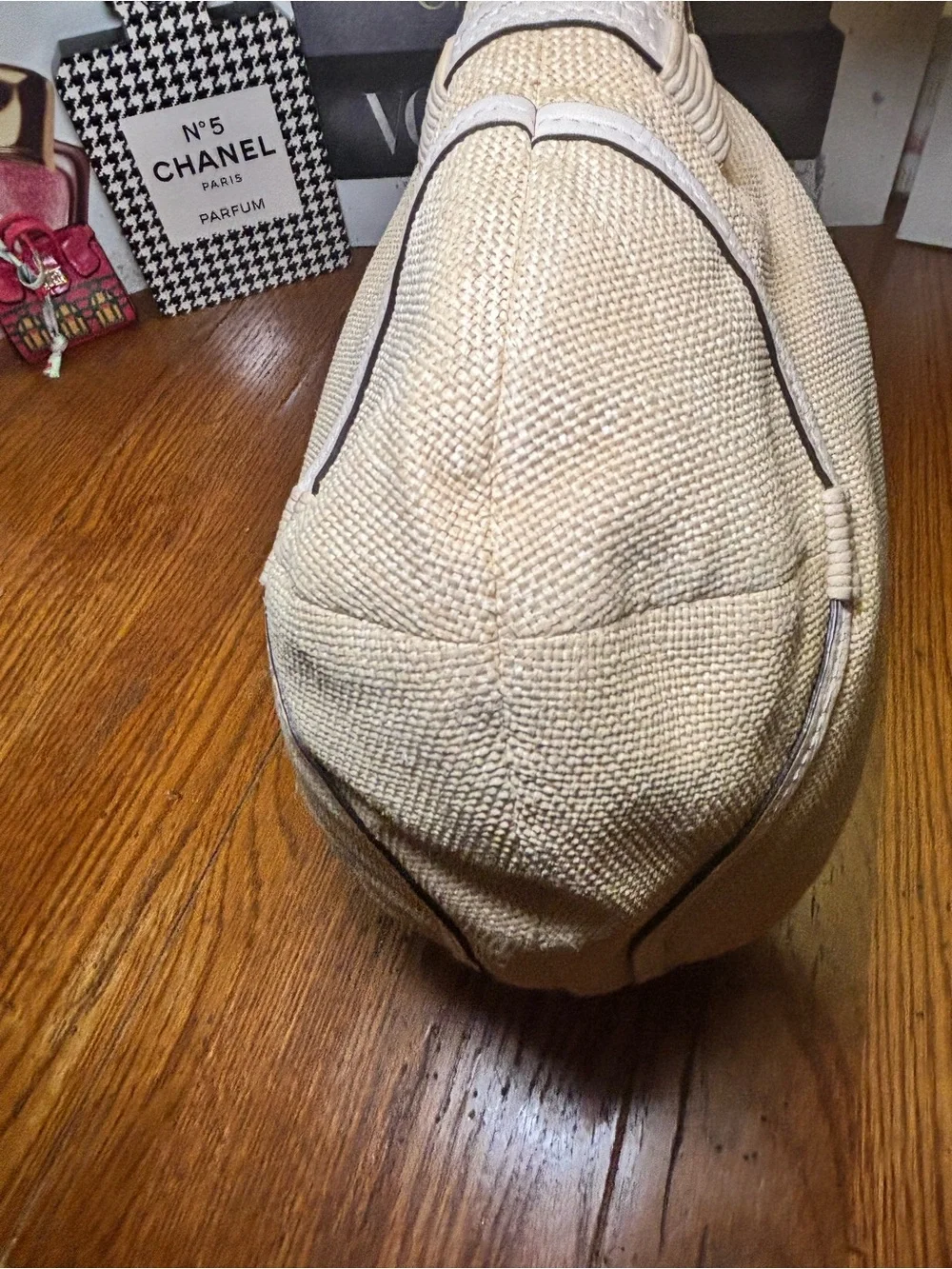 Coach Soho Angora Straw Hobo 4711 Cream White Braided Leather Y2K EUC
